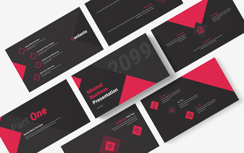 Modello PowerPoint di business aziendale minimo