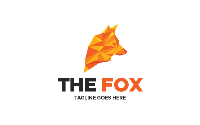 Modelo de logotipo Fox Low Polygon