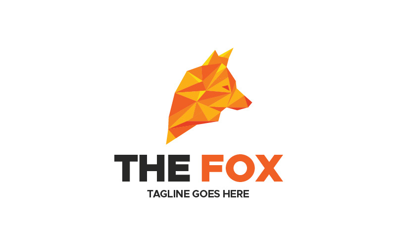 Шаблон логотипа с низким полигоном Fox