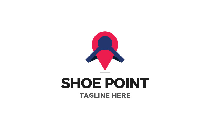 Шаблон логотипа Shoe Point Вы можете использовать этот логотип Обувь или тапочки, относящиеся к деловому или личному использованию