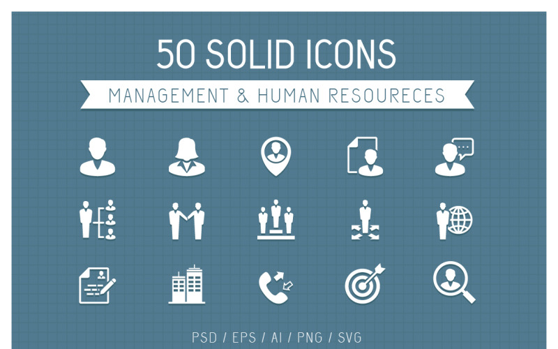 Шаблон Management Solid Iconset