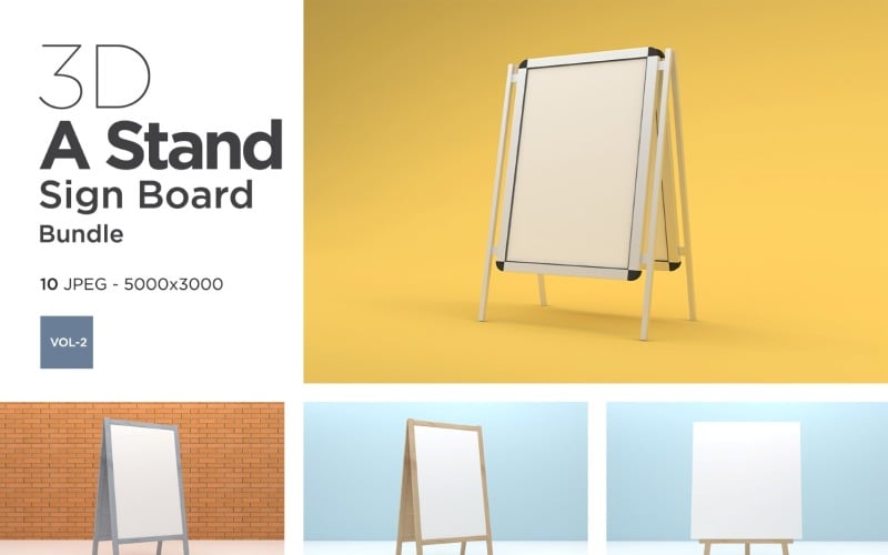 A Stand Advertising Board Mockup Set Vol-2 Product Mockup