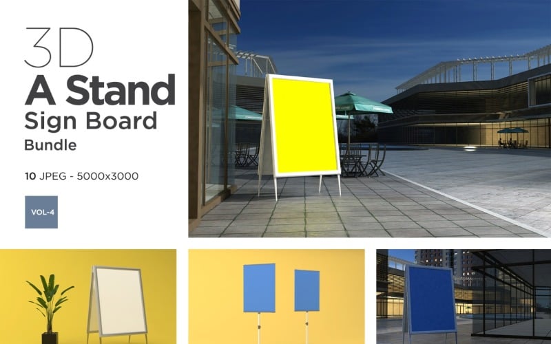 A Stand Advertising Sign Board Vol-4 Product Mockup