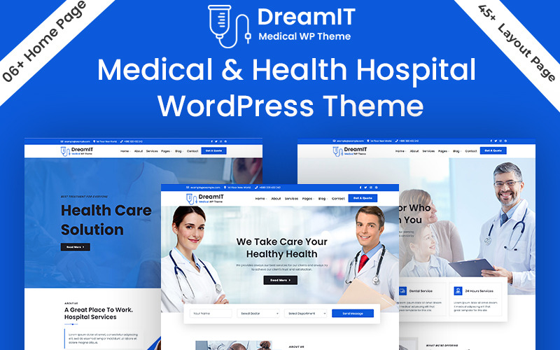DreamIT - Motyw WordPress dla kliniki medycznej i opieki zdrowotnej