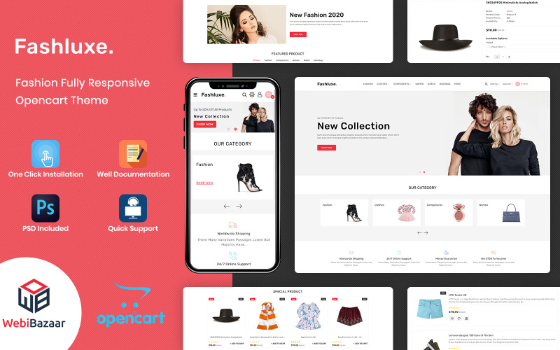 Fashluxe - Многоцелевая модульная тема Opencart