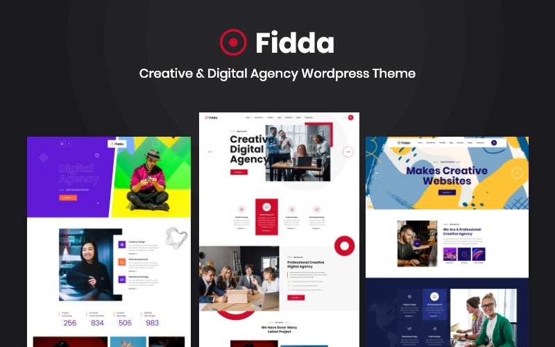 Fidda - Motyw WordPress dotyczący portfolio i agencji cyfrowych