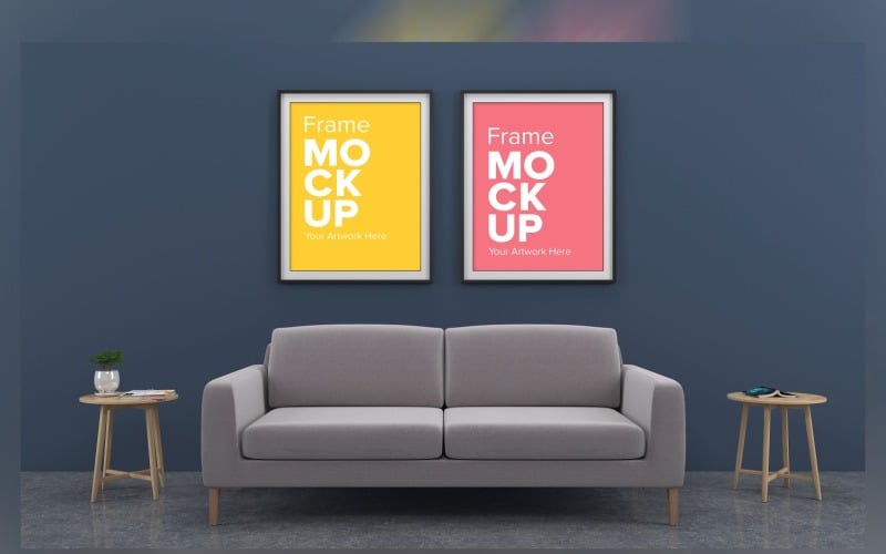 Modern Comfortable Sofa On A Rug In Minimalistic Living Room Product Mockup