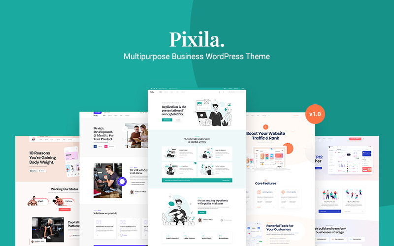 Pixila - багатоцільова бізнес-тема WordPress