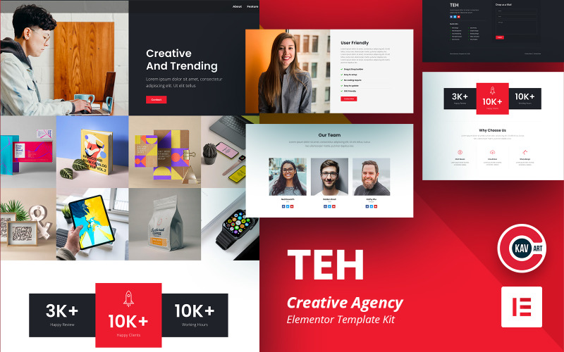 TEH - Elementor Kit voor creatief bureau