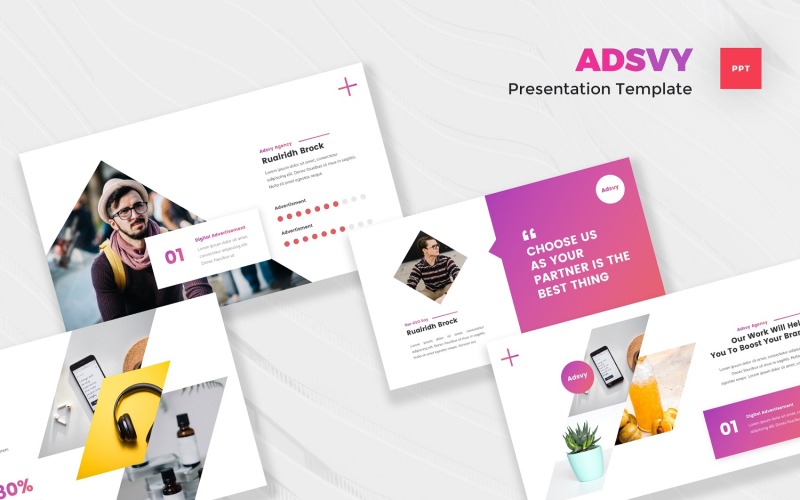 Adsvy - Рекламний шаблон PowerPoint