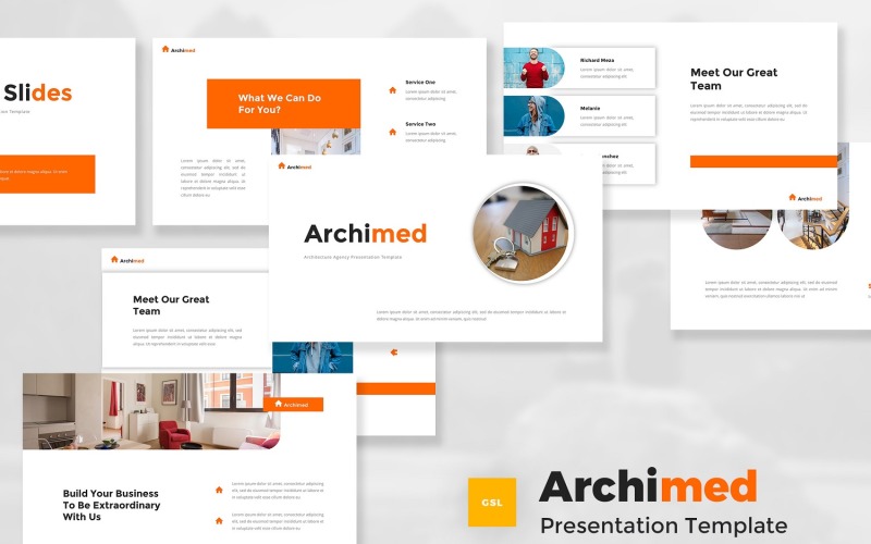 Archimed - Sjabloon voor Google-dia's van het architectenbureau