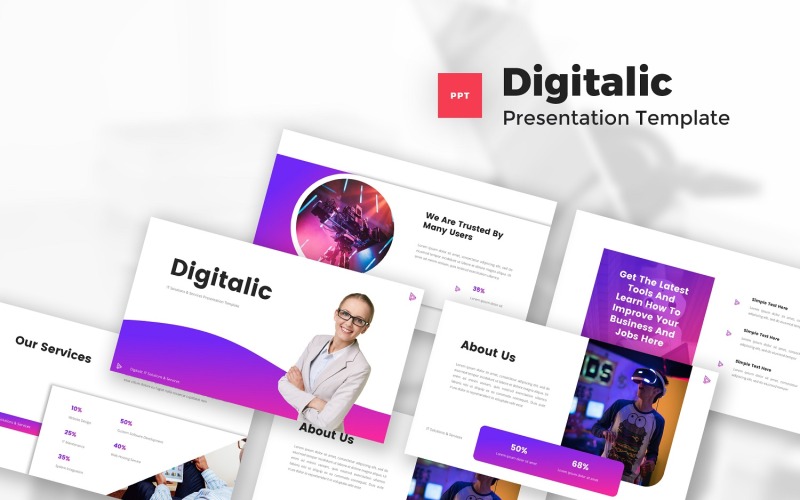 Digitalic-IT解决方案和服务PowerPoint模板