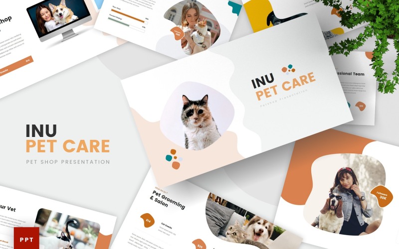 Inu - modelo de PowerPoint de cuidados para animais de estimação