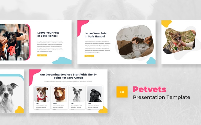 Petvets - modelo de apresentação do Google para animais de estimação e pet shop
