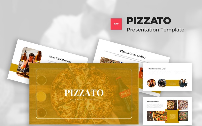 Pizzato - modelo de PowerPoint de pizza e fast food