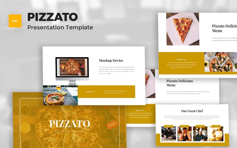 Pizzato - Sjabloon voor Google-dia's voor pizza en fastfood