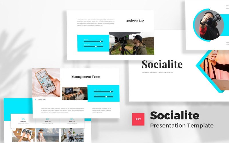 Socialite - Influencer & Content Creator Powerpoint Template