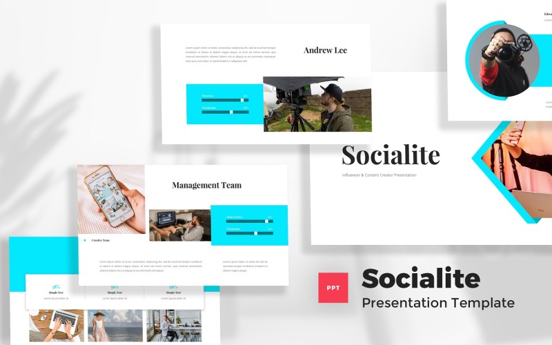 Socialite - шаблон PowerPoint для влиятельного лица и создателя контента