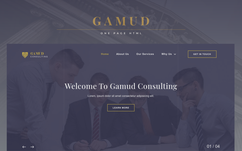 Gamud - Mehrzweck-Zielseitenvorlage für Unternehmen und Beratung
