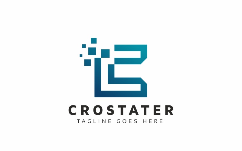 C Letter Pixel Logo