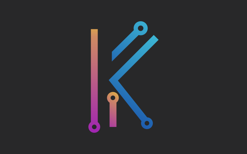 K harfi bağlantı Logo şablonu