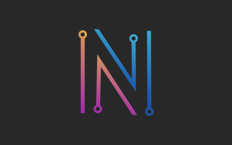 Літера N підключення логотип шаблон