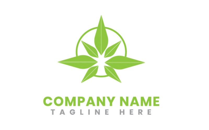 Modelo de logotipo comercial de cannabis