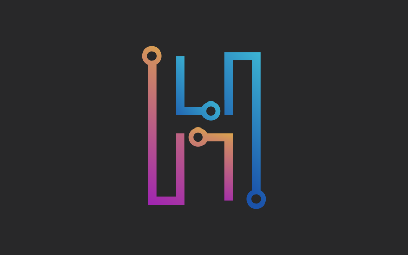 Modelo de logotipo de conexão da letra H