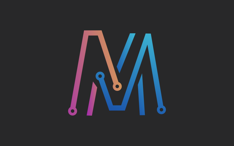 Modelo de logotipo de conexão da letra M