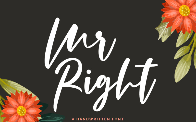 Mr Right egy kézzel írt script betűtípusok