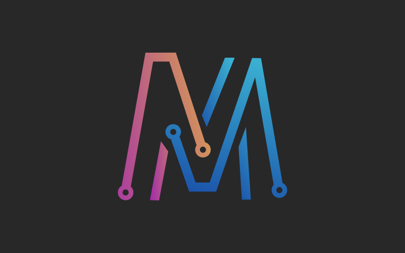 Písmeno M připojení Logo šablona