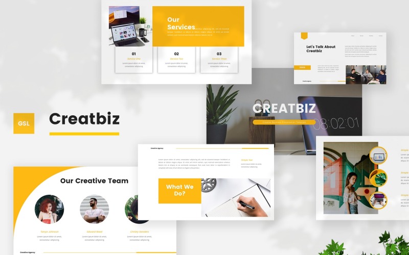 Creatbiz - Sjabloon voor creatieve zakelijke Google-dia's
