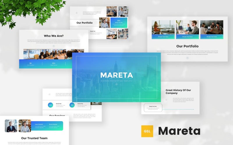 Mareta - modelo de slides do Google para negócios