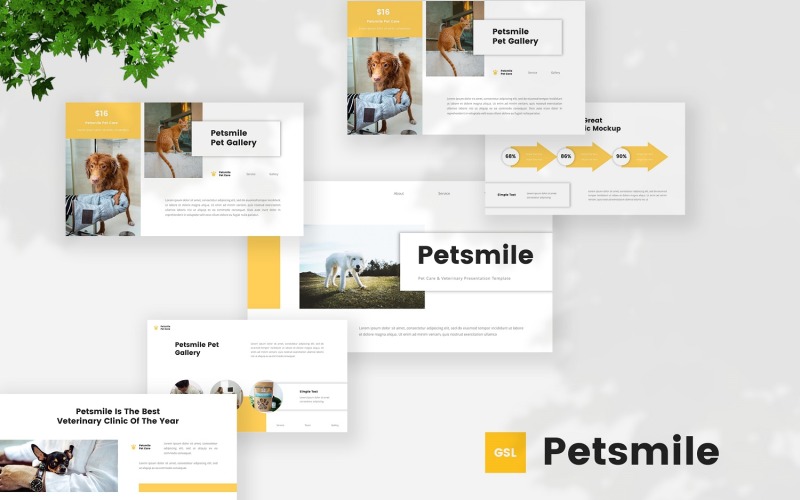Petsmile - Шаблон слайдів Google для догляду за домашніми тваринами та ветеранів
