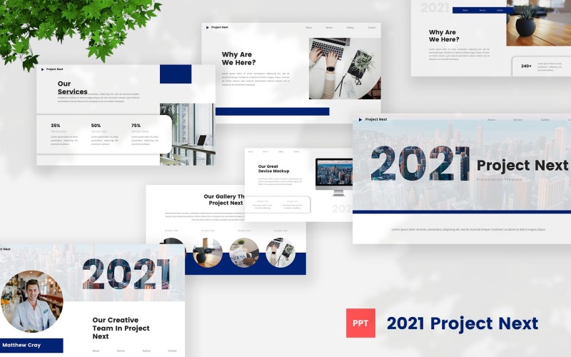 2021 Projekt nästa Powerpoint-mall