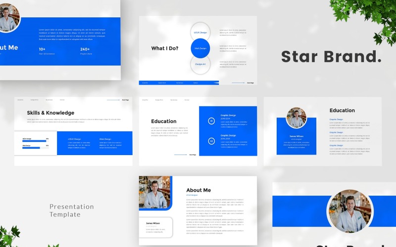 Star Brand - Modello di diapositive di Google per designer UI / UX