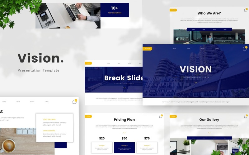 Vision - İşletme Google Slaytları Şablonu