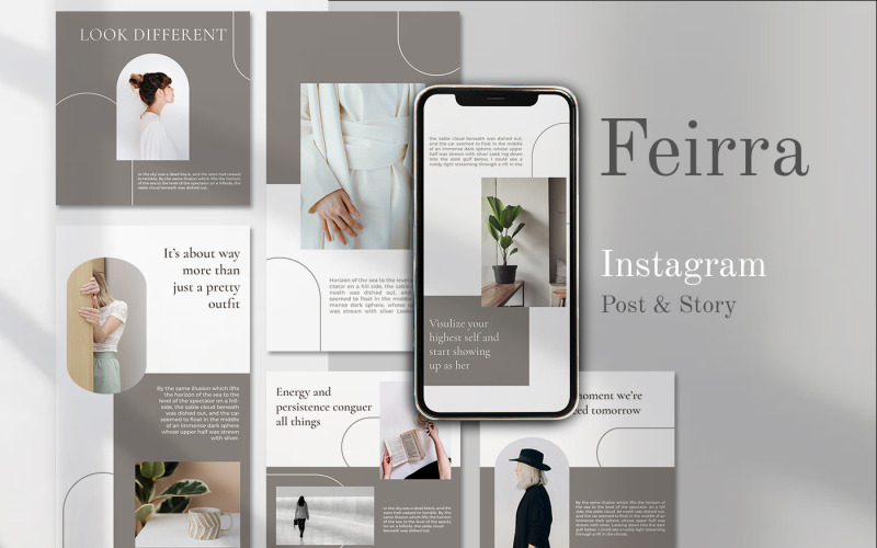 Fierra - Instagramberättelser & inläggsmall för mode sociala medier
