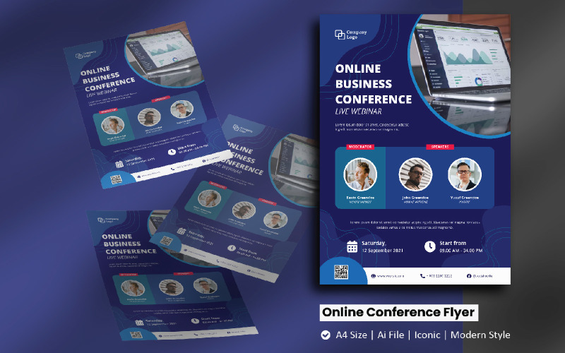 Flyer voor online zakelijke conferenties