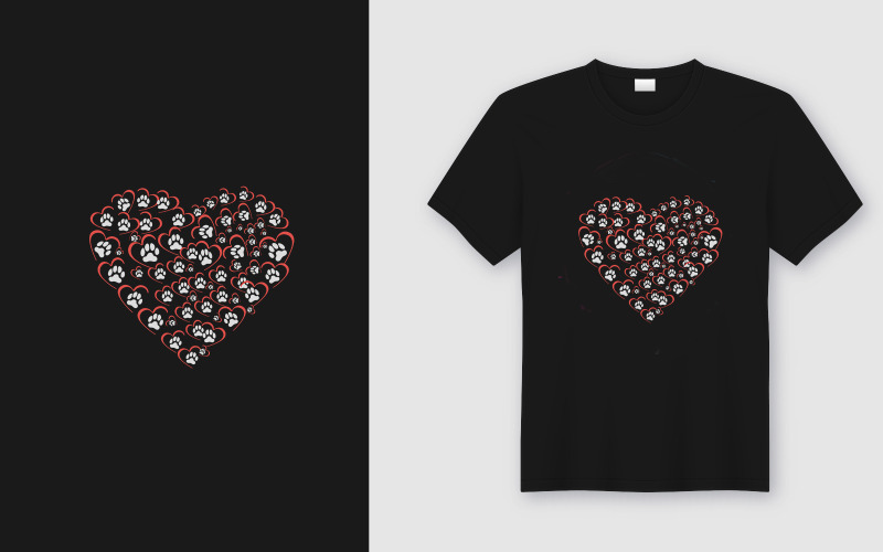 Ontwerp van de liefde van de hond, Ontwerp van de T-shirt van het ontwerp van de minnaar van de hond