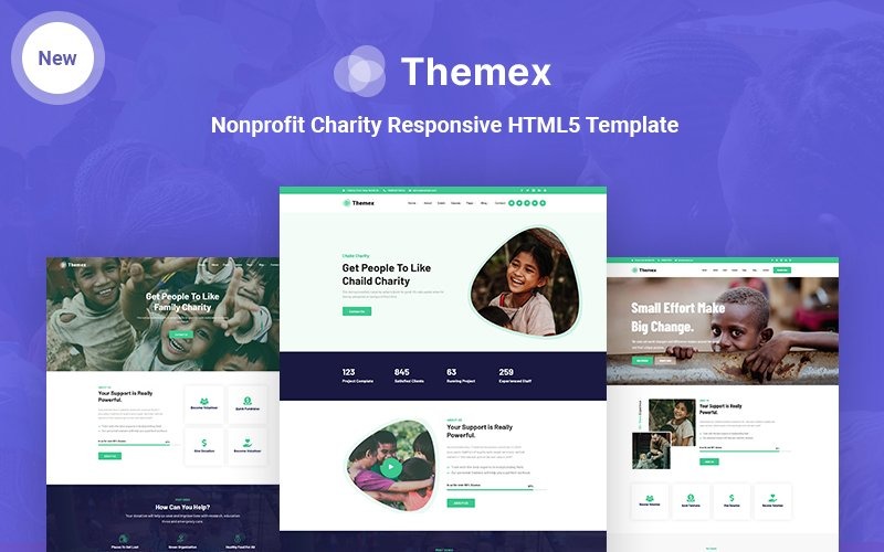Шаблон веб-сайту Themex-Charity Nonprofit Charity Responsive HTML5