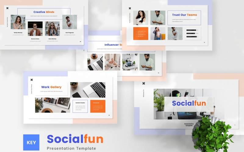 Socialfun - Modèle de keynote de médias sociaux