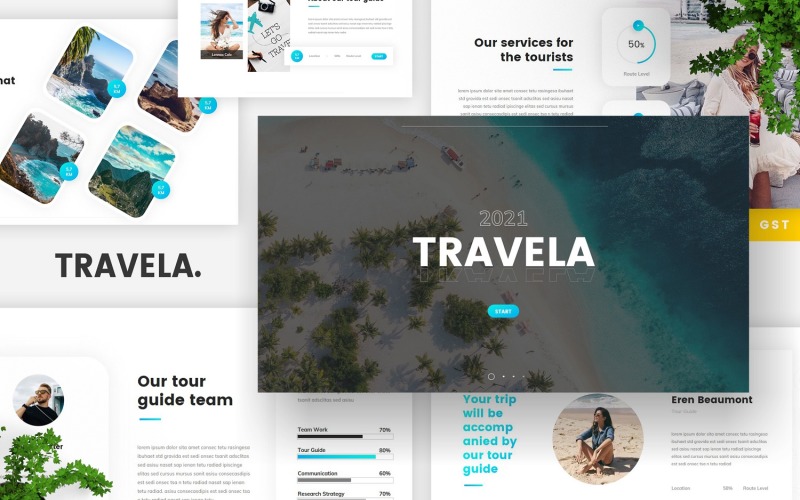 Travela - Diapositivas de Google de viajes y turismo