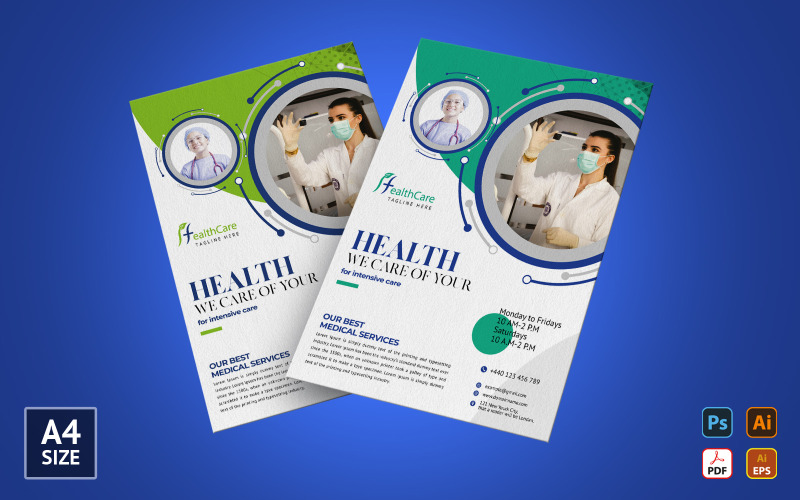 Design Medical Clean Flyer - Modello di identità aziendale