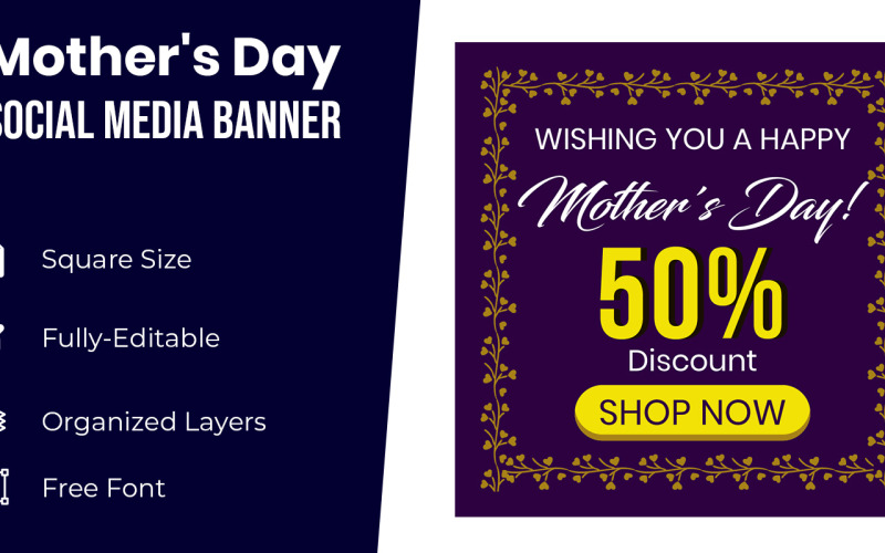 Diseño de banner abstracto del día de las madres