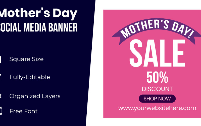 Lovely Mothers Day Banner Design