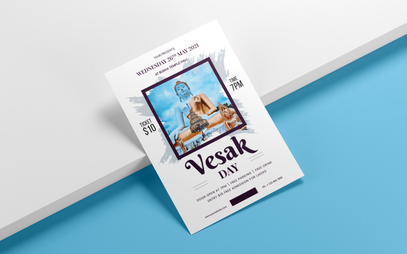 Modello di identità aziendale di Vesak Day Flyer