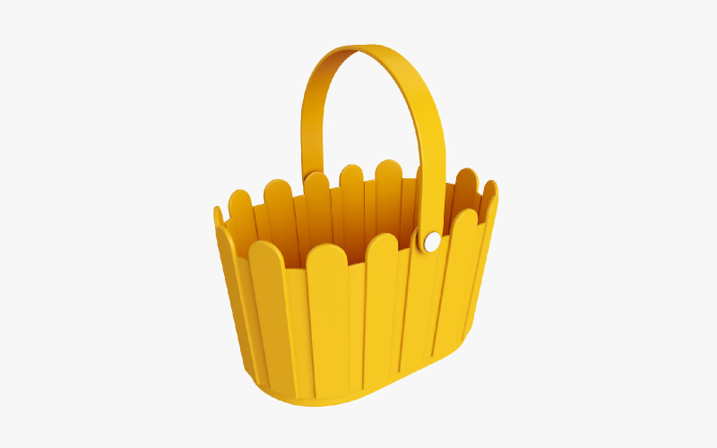 Plastic basket with handle 3D model