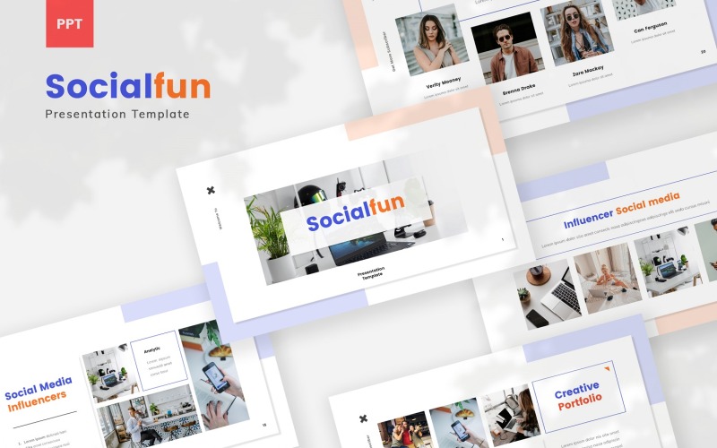 Socialfun-社交媒体PowerPoint模板