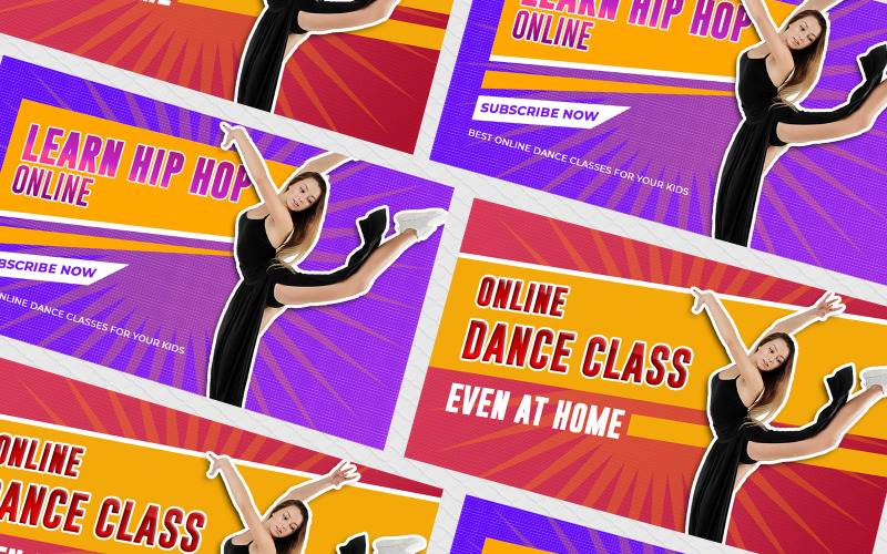 Класи танців Youtube Ескіз PSD Соціальні медіа